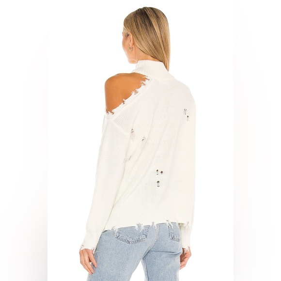 Lovers + Friends Arlington Distressed Sweater in Ivory- Small - Picture 8 of 10